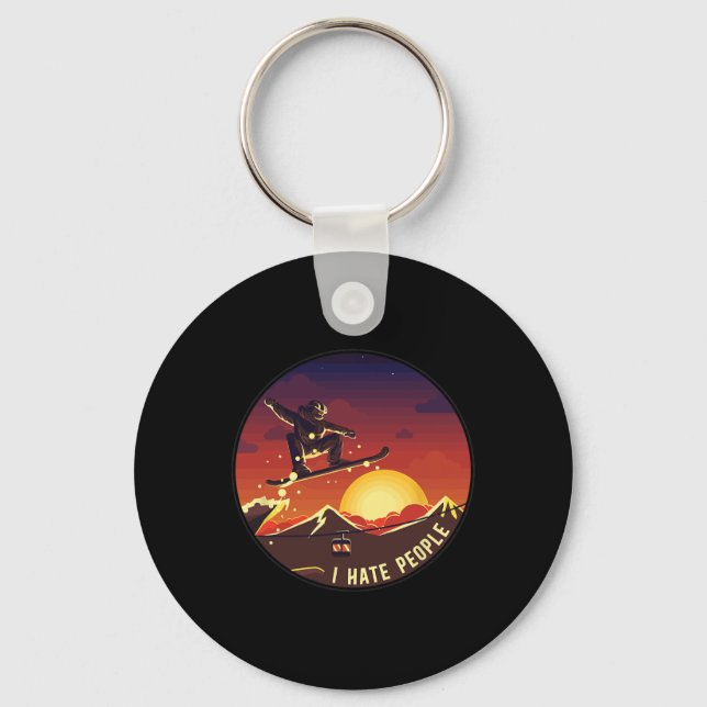 Snowboarding Snowboard  Key Ring (Front)