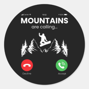 Snowboarding Snowboard Mobile Phone Display Mounta Classic Round Sticker