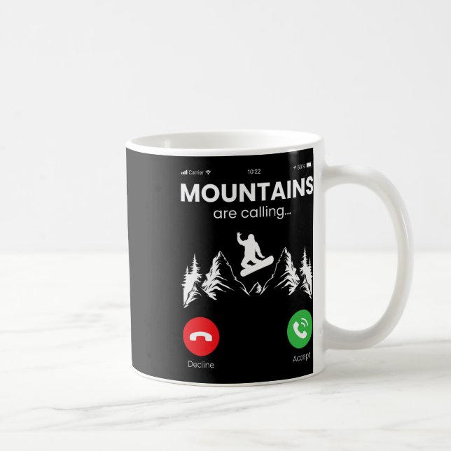 Snowboarding Snowboard Mobile Phone Display Mounta Coffee Mug (Right)