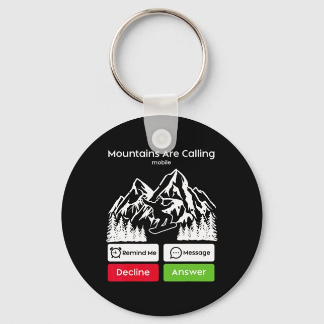 Snowboarding Snowboard Mobile Phone Display Mounta Key Ring (Front)