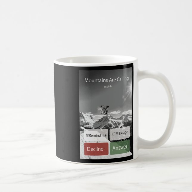 Snowboarding Snowboard Mobile Phone Display Vintag Coffee Mug (Right)