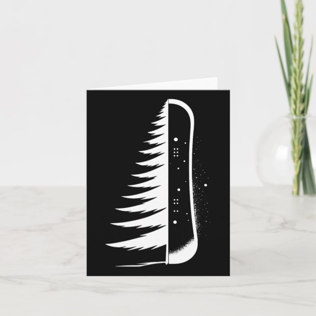 Snowboarding Snowboard Pine Tree Snowboarder  Card (Front)