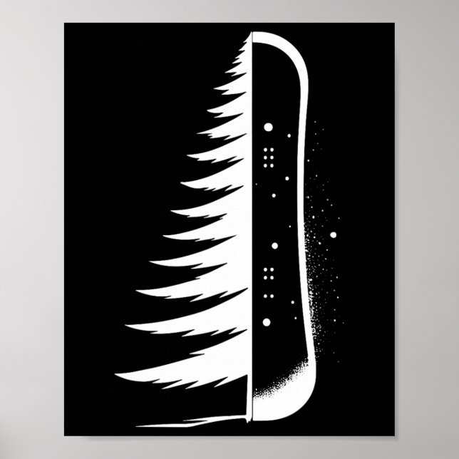 Snowboarding Snowboard Pine Tree Snowboarder  Poster (Front)