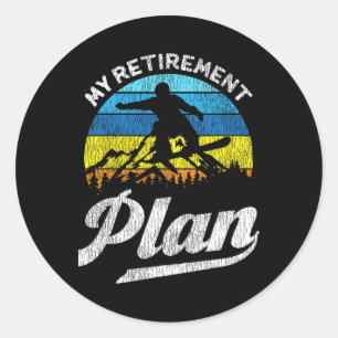 Snowboarding Snowboard Retire Vintage Retro My Ret Classic Round Sticker