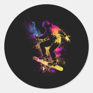 Snowboarding Snowboard Silhouette Gift  Classic Round Sticker