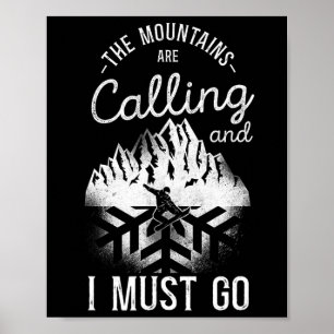 Snowboarding Snowboard Ski Skiing Mountain Snowfla Poster