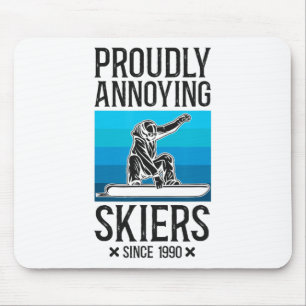 Snowboarding Snowboard Ski Skiing Retro  Mouse Mat