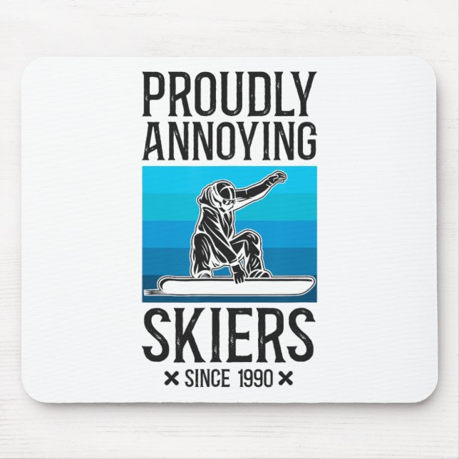 Snowboarding Snowboard Ski Skiing Retro  Mouse Mat (Front)