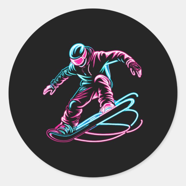 Snowboarding Snowboard Snowboarder 3  Classic Round Sticker (Front)
