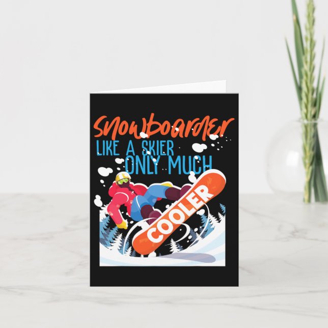 Snowboarding Snowboard Snowboarder Like A Skier On Card (Front)