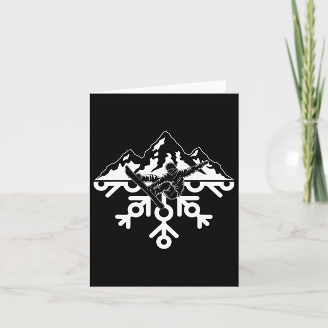 Snowboarding Snowboard Snowflake  Card (Front)