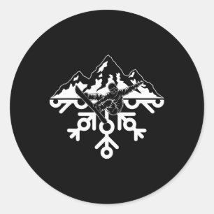 Snowboarding Snowboard Snowflake Classic Round Sticker