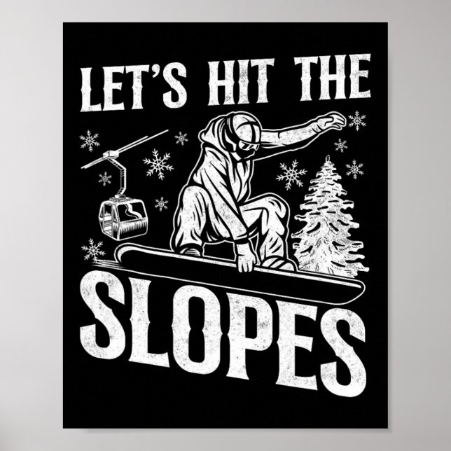 Snowboarding Snowboard Vintage 18  Poster (Front)