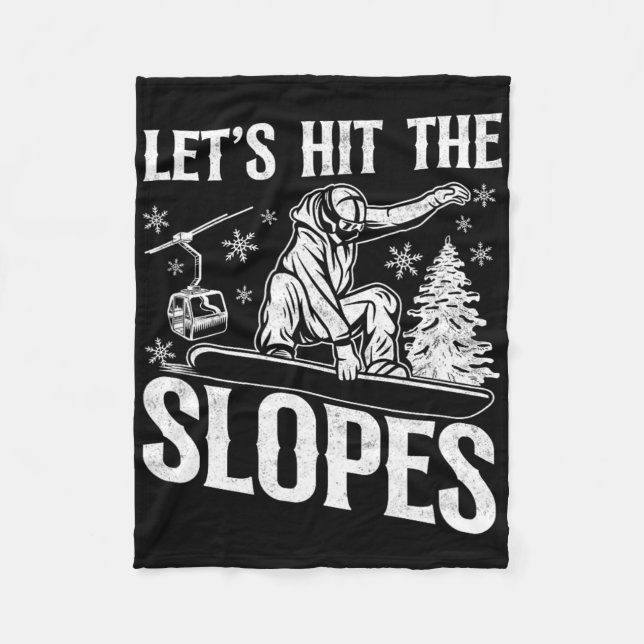 Snowboarding Snowboard Vintage 19  Fleece Blanket (Front)