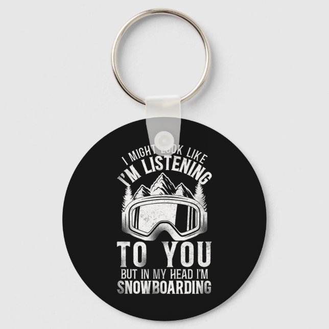 Snowboarding Snowboard Vintage 1  Key Ring (Front)