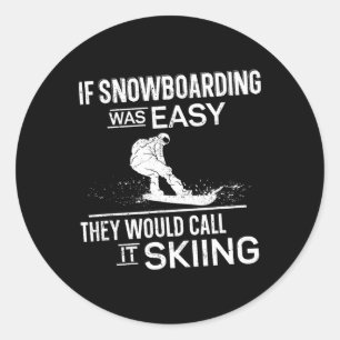 Snowboarding Snowboard Vintage 3 Classic Round Sticker