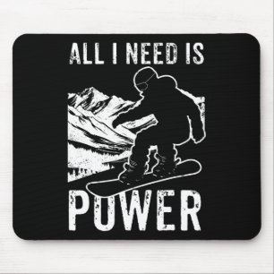 Snowboarding Snowboard Vintage All I Need Is Powde Mouse Mat