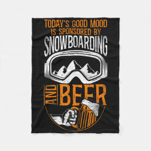 Snowboarding Snowboard Vintage Beer Fleece Blanket