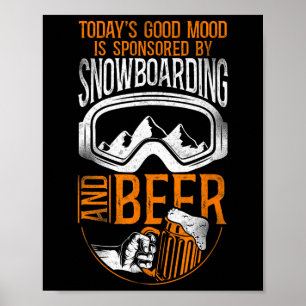 Snowboarding Snowboard Vintage Beer Poster