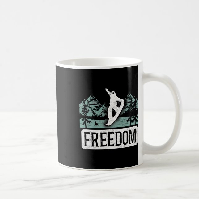 Snowboarding Snowboard Vintage Freedom  Coffee Mug (Right)