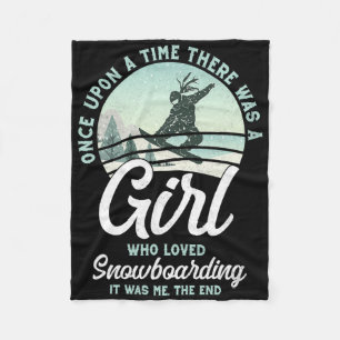 Snowboarding Snowboard Vintage Girl 1 Fleece Blanket