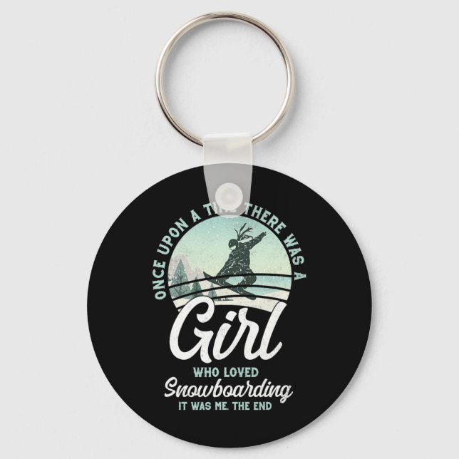 Snowboarding Snowboard Vintage Girl 1  Key Ring (Front)