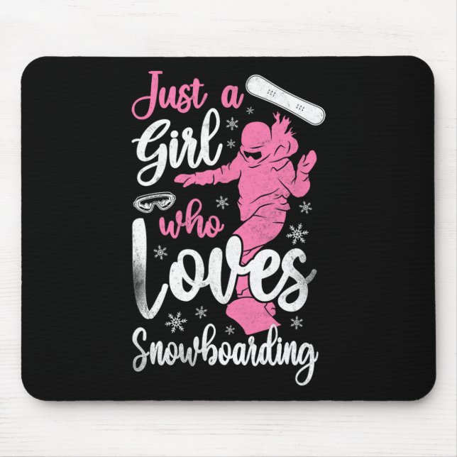 Snowboarding Snowboard Vintage Girl 2  Mouse Mat (Front)