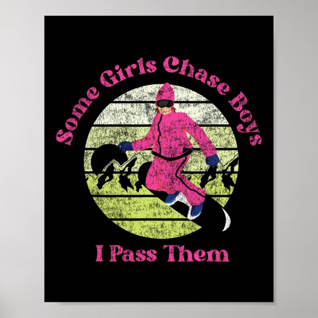 Snowboarding Snowboard Vintage Girl Retro Some Gir Poster (Front)