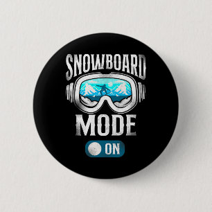 Snowboarding Snowboard Vintage Goggles  6 Cm Round Badge