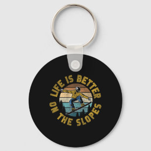 Snowboarding Snowboard Vintage Goggles Retro Life Key Ring