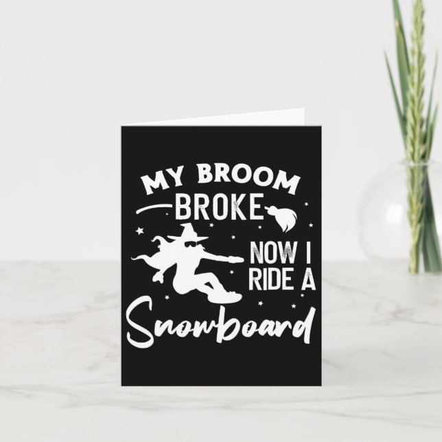 Snowboarding Snowboard Vintage Halloween Witch  Card (Front)