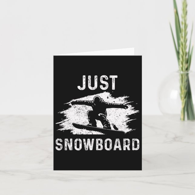 Snowboarding Snowboard Vintage Just Snowboard  Card (Front)