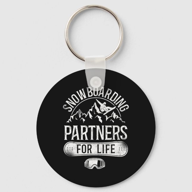 Snowboarding Snowboard Vintage Marriage 1  Key Ring (Front)