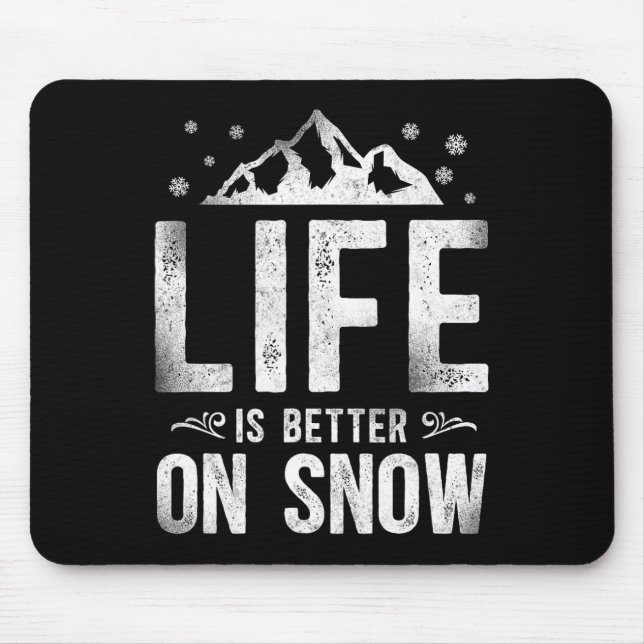 Snowboarding Snowboard Vintage Mountain Ski Skiing Mouse Mat (Front)