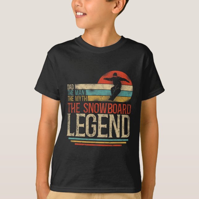 Snowboarding Snowboard Vintage Retro Dad  T-Shirt (Front)