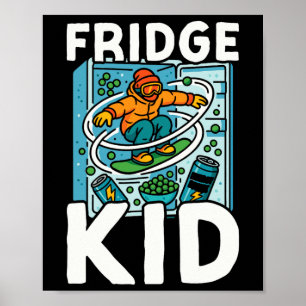 Snowboarding Snowboard Vintage Retro Fridge Kid Poster