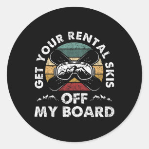 Snowboarding Snowboard Vintage Retro Get Your Rent Classic Round Sticker