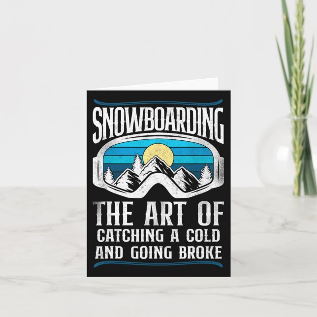 Snowboarding Snowboard Vintage Retro Goggles  Card (Front)