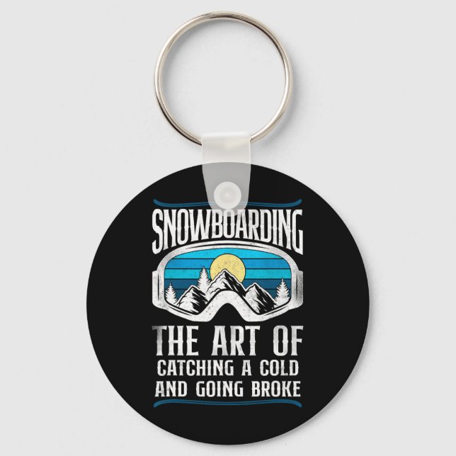 Snowboarding Snowboard Vintage Retro Goggles  Key Ring (Front)