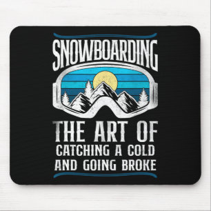 Snowboarding Snowboard Vintage Retro Goggles Mouse Mat