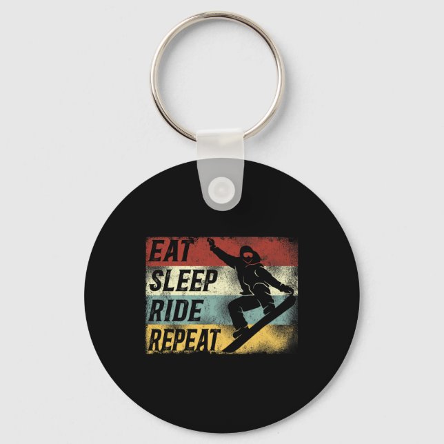 Snowboarding Snowboard Vintage Retro Ride  Key Ring (Front)