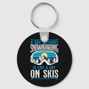 Snowboarding Snowboard Vintage Retro Ski Skiing Go Key Ring