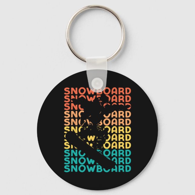 Snowboarding Snowboard Vintage Retro Snowboard 3  Key Ring (Front)