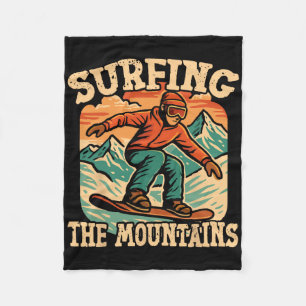 Snowboarding Snowboard Vintage Retro Surfing The M Fleece Blanket