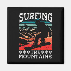 Snowboarding Snowboard Vintage Retro Surfing The M Magnet