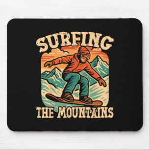 Snowboarding Snowboard Vintage Retro Surfing The M Mouse Mat