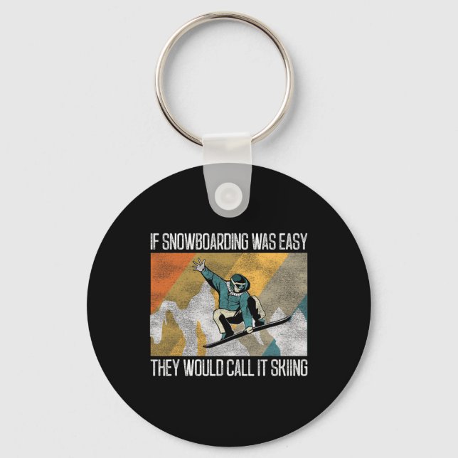 Snowboarding Snowboard Vintage Ski Skiing 1  Key Ring (Front)