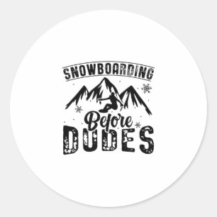 Snowboarding   Snowboard Winter Sports Gift Ideas Classic Round Sticker