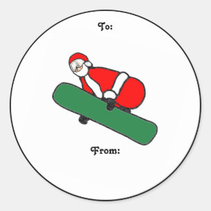 Snowboarding Snowboarder Christmas gift tags