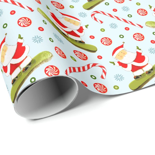 Snowboarding Snowboarder Christmas Holiday Gift Wrapping Paper (Roll Corner)